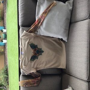 Harley Davidson long sleeve tattoo tshirt- mesh sleeves